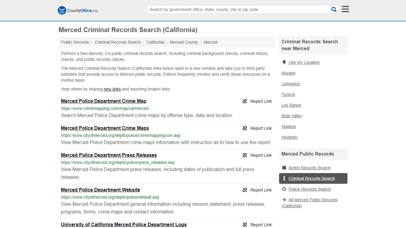 Criminal Records Search - Merced, CA (Arrests, Jails ...